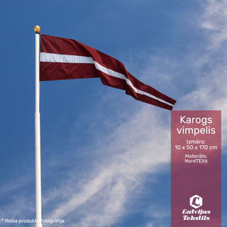 Latvijas karoga vimpelis | 10 x 50 x 170 cm | NordTEX6 audums