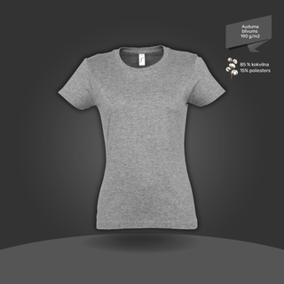 Sieviešu T-krekls - klasiskais | 190 g/m² | Klasiski pelēks