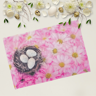 Lina dvielis - galda dekors | Pavasara zaķu ligzda