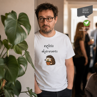 Organiskās kokvilnas T-krekls "Ezītis ekstraverts" | 5 krāsas