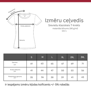 Sieviešu T-krekls - klasiskais | 190 g/m² | Klasiski pelēks